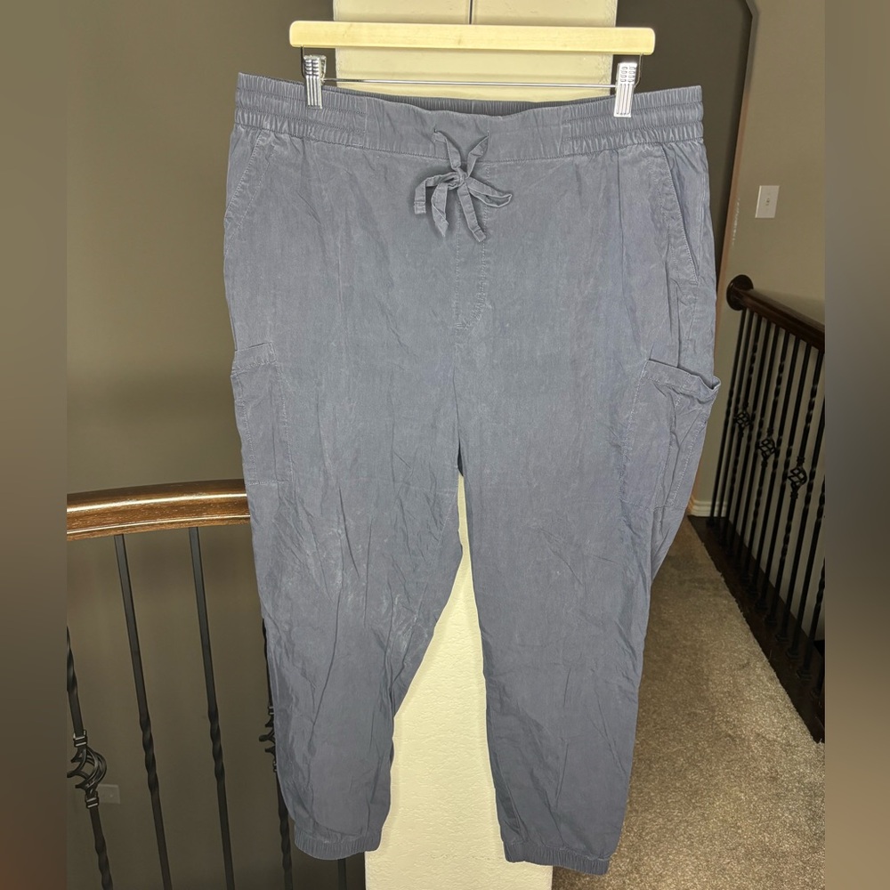 Old Navy Women’s Navy High-Waisted Poplin Tapered Jogger Cargo Pants Size XL
